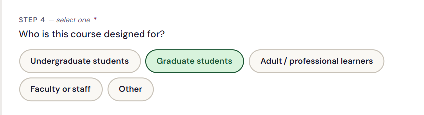 Step 4 — course audience